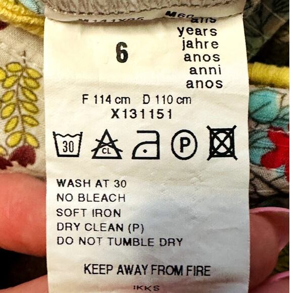 IKKS Yellow Floral Print Sleeveless Dress Toddler Girls Size 6 - Picture 5 of 6